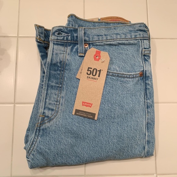 LEVIS 501 SKINNY JEANS FOR WOMENS - Picture 1 of 4